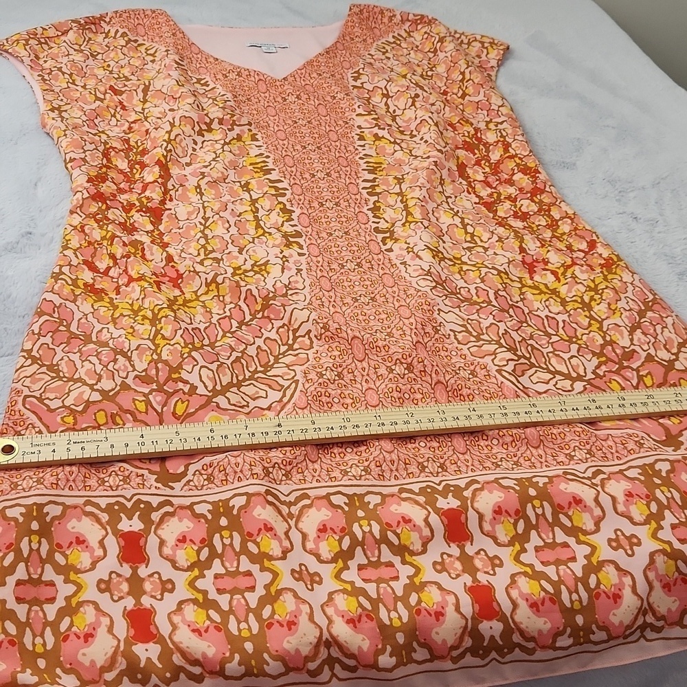 IzaacMizarahi Pink and orange print dress. - Picture 13 of 13